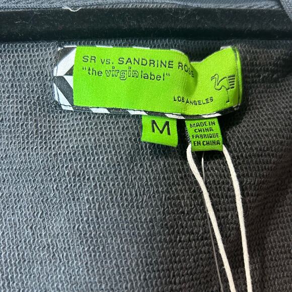 Sandrine Rose Parisian Dolls Zip Up Hoodie Sweatshirt Black Women Medium NWT - Picture 2 of 13